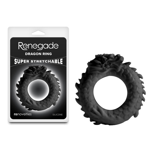 Renegade Dragon Ring - Black Black Cock Ring