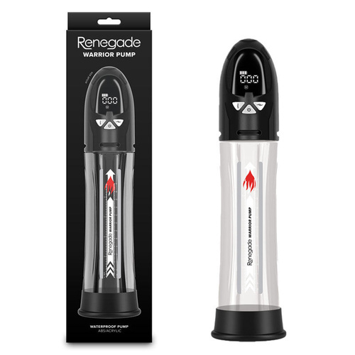Renegade Warrior Pump - Black Black/Clear Waterproof Automatic Penis Pump