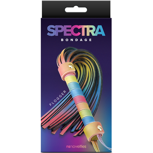 Spectra Bondage Flogger Rainbow