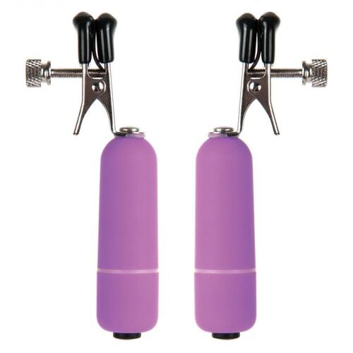 Vibrating Nipple Clamps - Purple