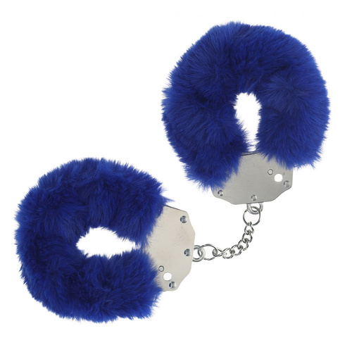 OUCH! Heavy-Duty Fluffy Cuffs - Navy Navy Fluffy Restraints