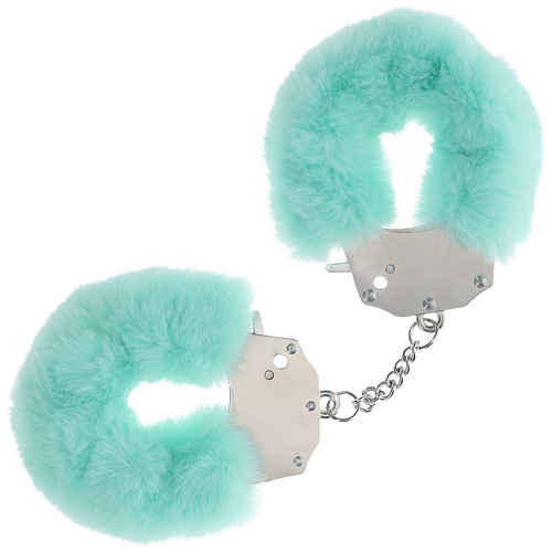OUCH! Heavy-Duty Fluffy Cuffs - Powder Green Powder Green Fluffy Restraints