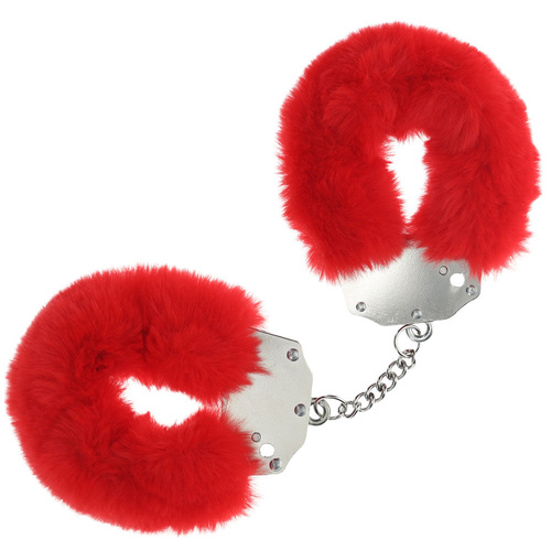 OUCH! Heavy-Duty Fluffy Cuffs - Red Red Fluffy Restraints