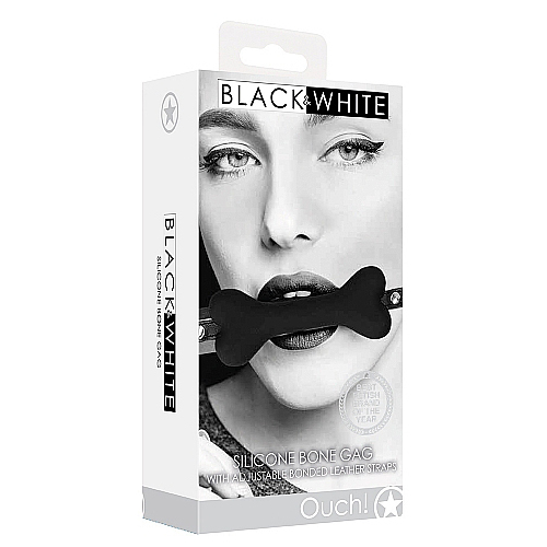 Silicone Bone Gag - With Adjustable Bonded Leather Straps