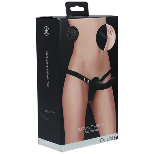 OUCH! Silicone Strap-On - Black Black Strap-On