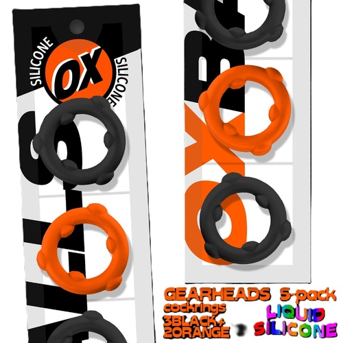 oxballs GEARHEADS 5-pack spinner rings ORANGE/BLACK