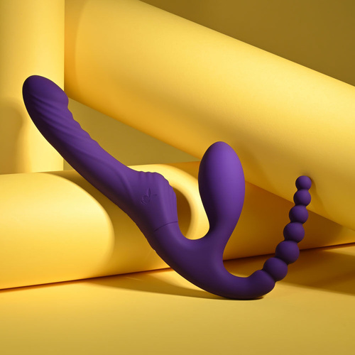 Playboy Pleasure HUG IT OUT Purple 29 cm USB Rechargeable Strapless Strap-On