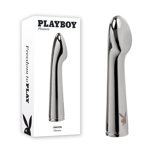 Playboy Pleasure Swoon Chrome 14cm Usb Rechargeable Vibrator