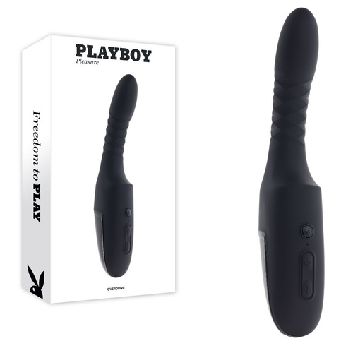 Playboy Pleasure OVERDRIVE Black 28.2 cm USB Rechargeable Thrusting Vibrator