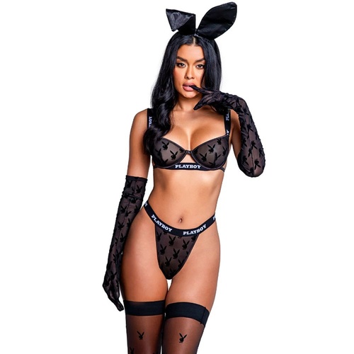 Playboy Noir Lingerie 2 Pc Set M