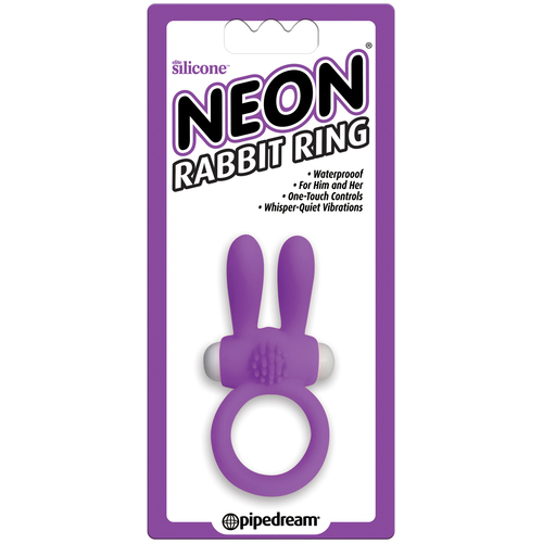 Purple Rabbit Vibrating Cock Ring