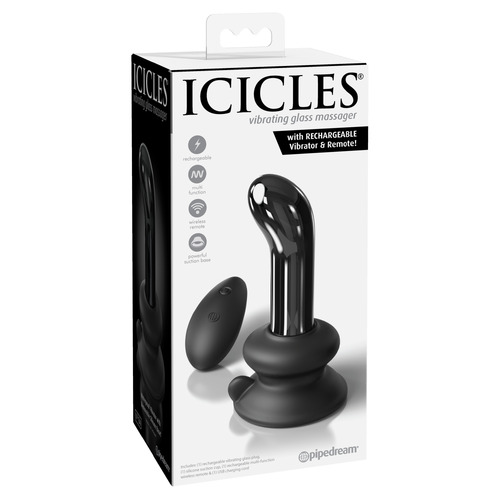 4" Glass Vibrating Butt Plug 84
