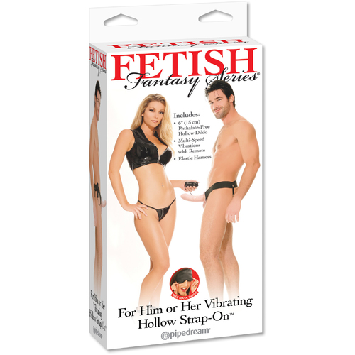 6" Vibrating Hollow Strap On