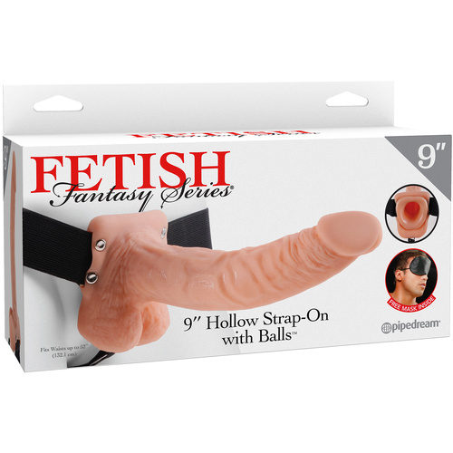 9" Hollow Strap-On with + Balls