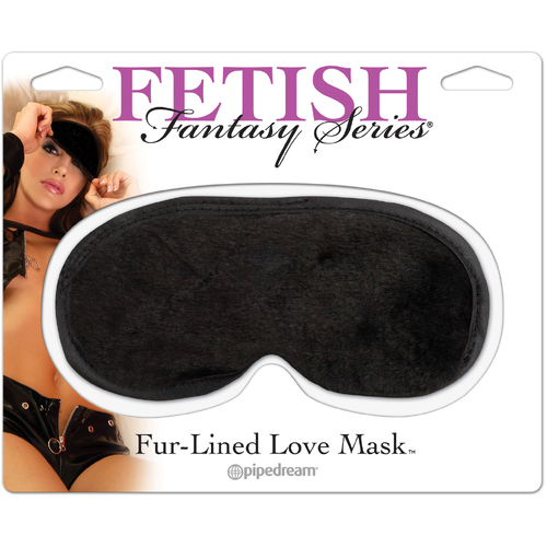 Fur Lined Love Mask Satin/Black