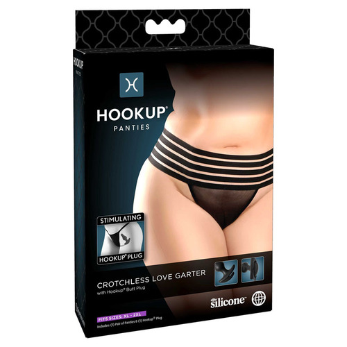 Crotchless Love Garter Panty XL/XXL