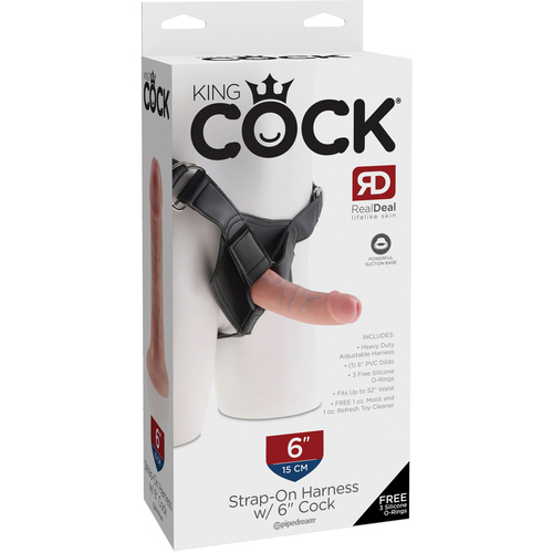6" Cock + Strap-On Harness