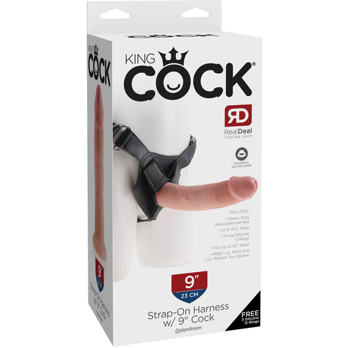 9" Cock + Strap-On Harness