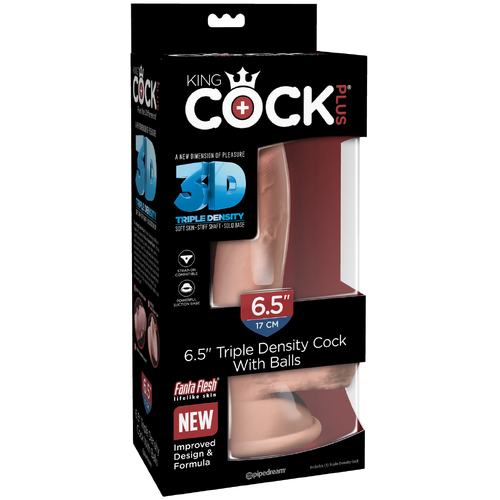 6.5" Realistic 3D Cock + Balls