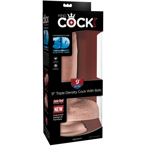 9" Realistic 3D Cock + Balls