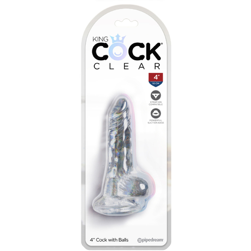 4" Cock + Balls Clear