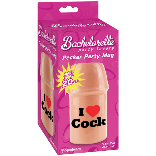 Bachelorette Party Favors Pecker Party Mug - I LOVE COCK
