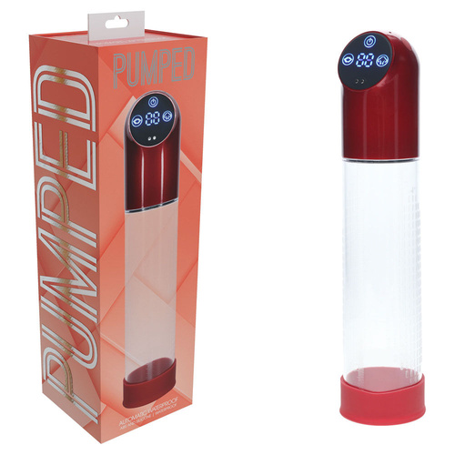 PUMPED Automatic Waterproof Pump - Metal Red Red/Clear USB Rechargeable Automatic Penis Pump