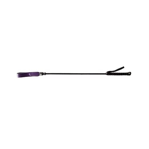 Rouge Purple Long Riding Crop Slim Leather Tip 24"