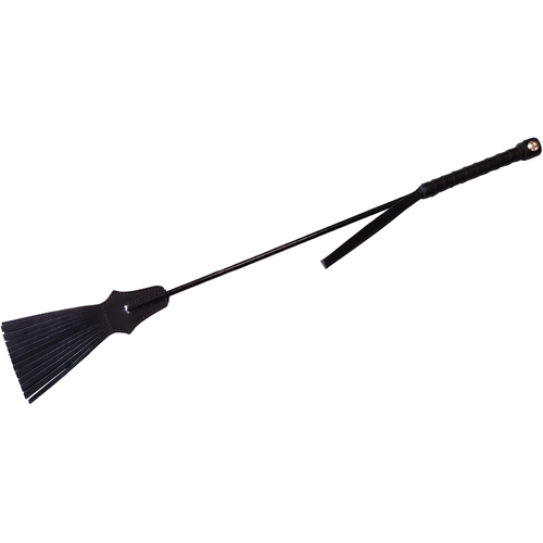 Leather Tasselled Riding Crop Black
