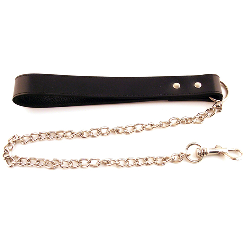 Leather Dog Lead + Chain