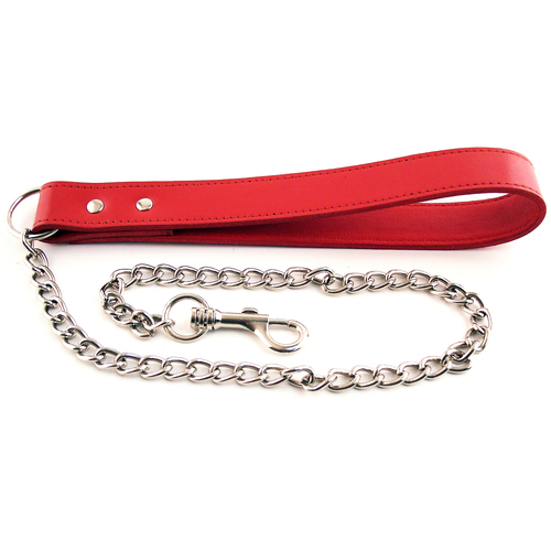 Leather Dog Lead with Chain
