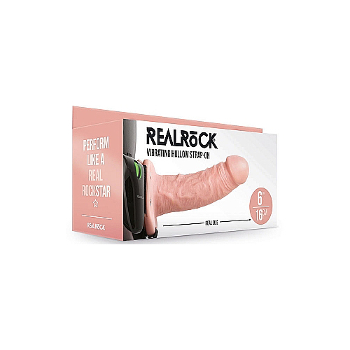 6" Hollow Vibrating Strap-On System