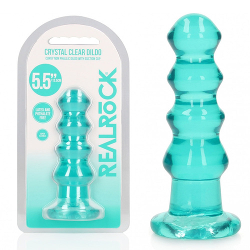 REALROCK 14 cm Curvy Anal Plug - Turquoise Turquoise 14 cm (4.5'') Butt Plug