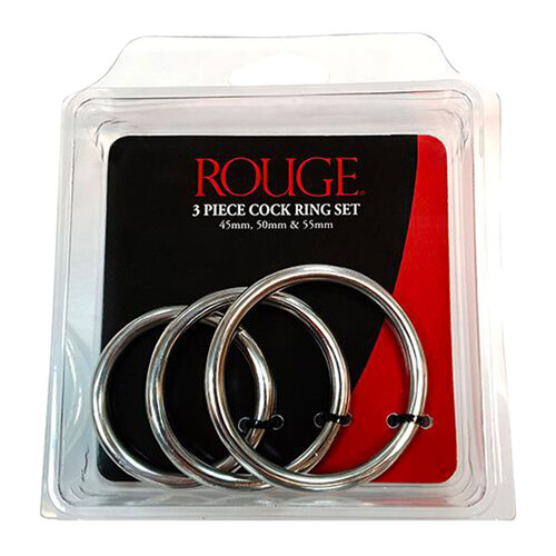 Stainless Steel Triple Cock Ring Set