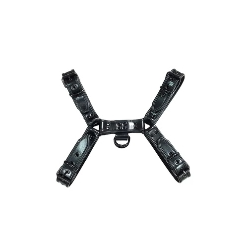 Black Leather Front Harness With Black Accessories