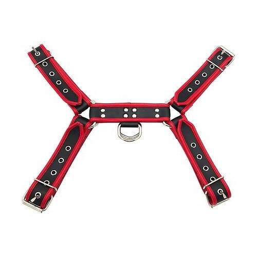 Rouge Front Harness Black with Red Piping PVC O.T.H S/M