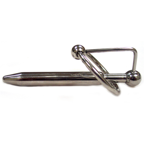 Stainless Steel Urethral Plug and Cock Ring (Large) Packaged