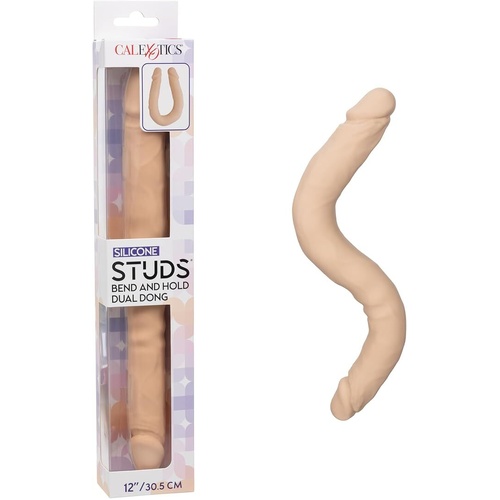 Silicone Studs® Bend and Hold Dual Dong 12”/30.5 cm - Ivory