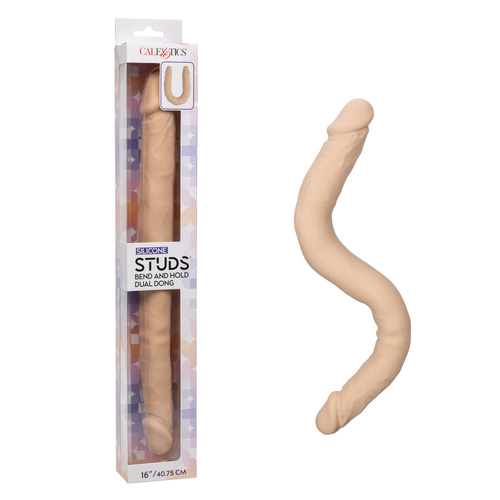 Silicone Studs® Bend and Hold Dual Dong 16”/40.75 cm - Ivory