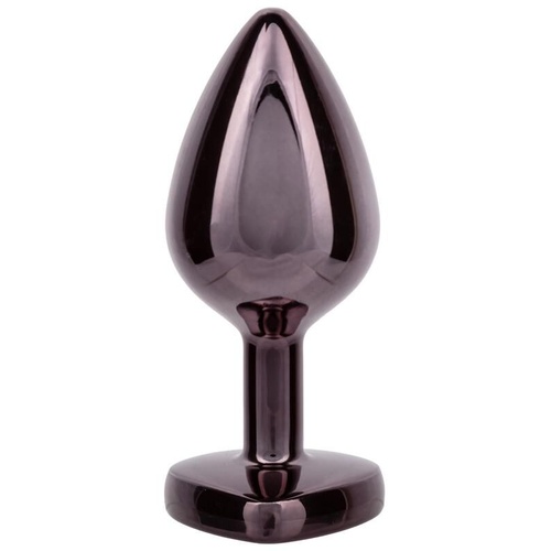 Jewel Large Black Diamond Heart Plug