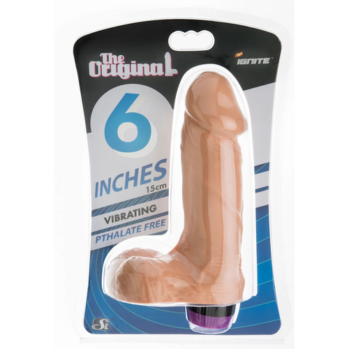 6" Vibrating  Cock + Balls