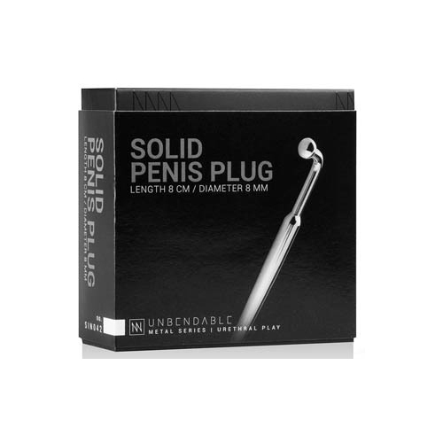 Sinner Gear Unbendable Solid Curved Penis Plug Metal 9 cm (3.5'') Curved Urethral Plug