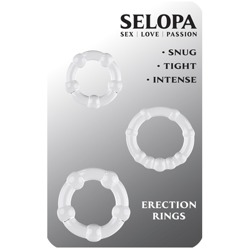 Selopa ERECTION RINGS Clear Cock Rings - Set of 3