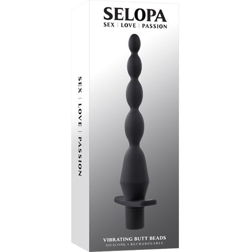 Selopa VIBRATING BUTT BEADS Black 22 cm USB Rechargeable Vibrating Anal Beads