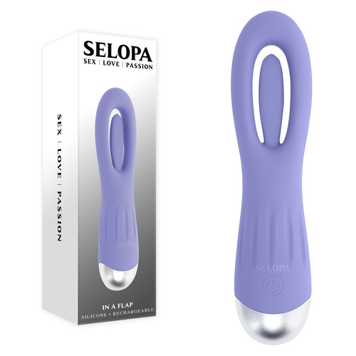 Selopa IN A FLAP Purple 15 cm USB Rechargeable Flicking Stimulator