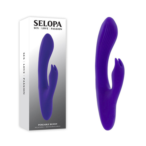 Selopa POSEABLE BUNNY Purple 21 cm USB Rechargeable Poseable Rabbit Vibrator