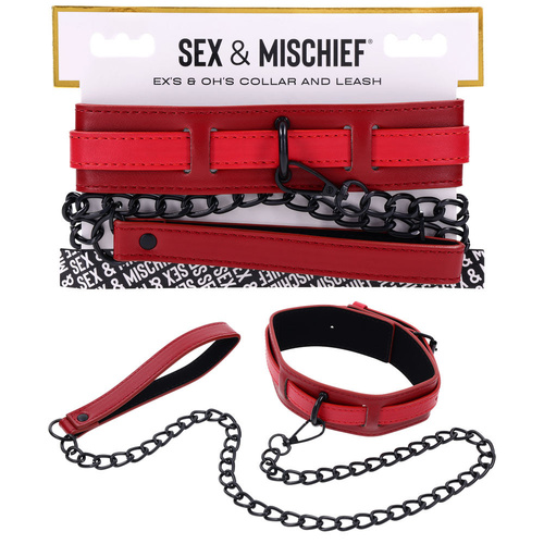 S&M Exs & Ohs Collar And Leash  Neck Restraint