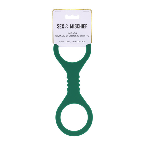 Sex & Mischief Indica Small Silicone Cuffs Green Small Restraints