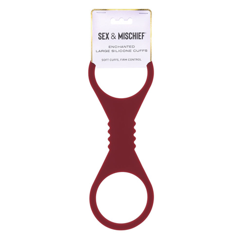 Sex & Mischief Enchanted Large Silicone Cuffs Burgundy Large Restraints