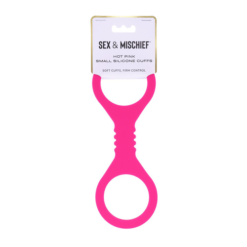 Sex & Mischief Small Hot Pink Silicone Cuffs Hot Pink Small Restraints